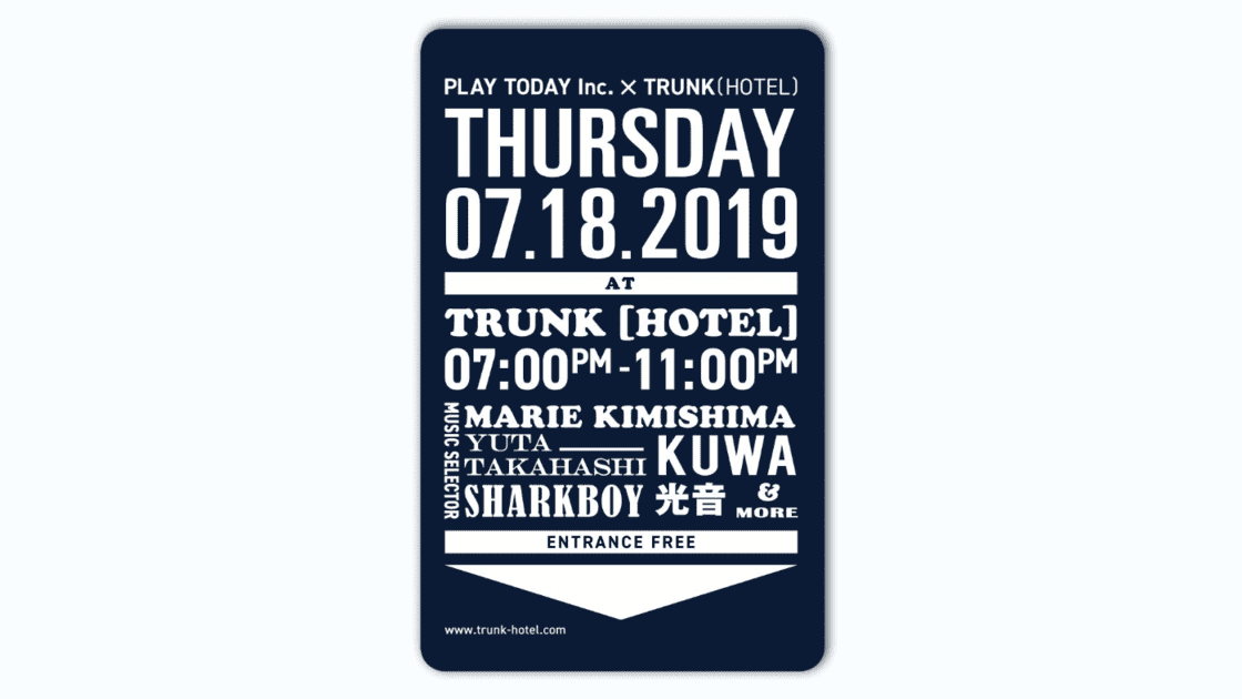 PLAY TODAY Inc. × TRUNK(HOTEL)